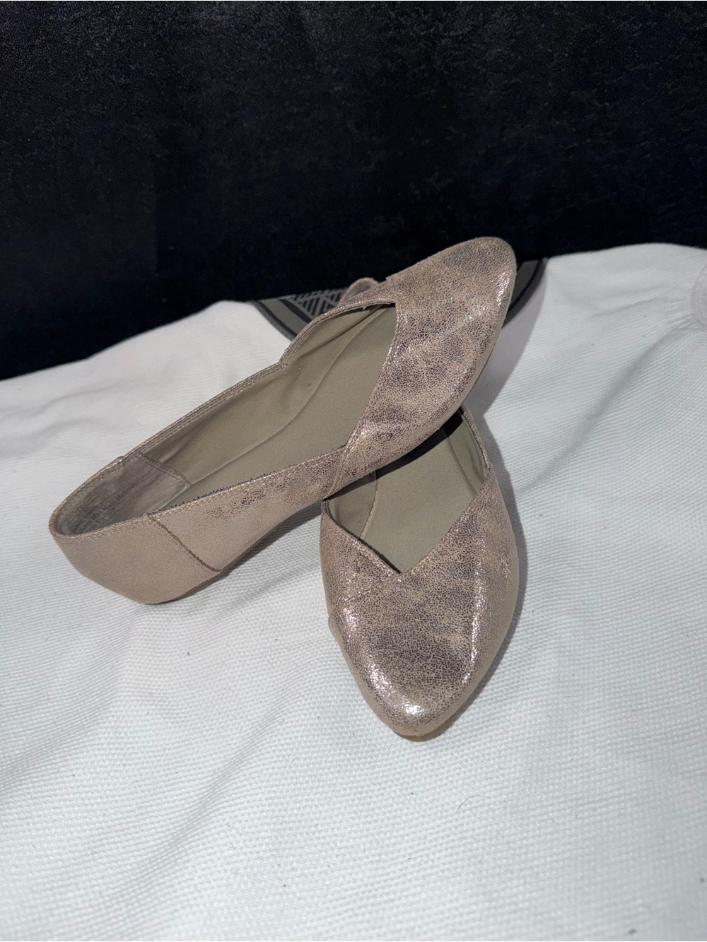Coach and Four Shimmery Taupe Pointed-Toe Women's Sneakers